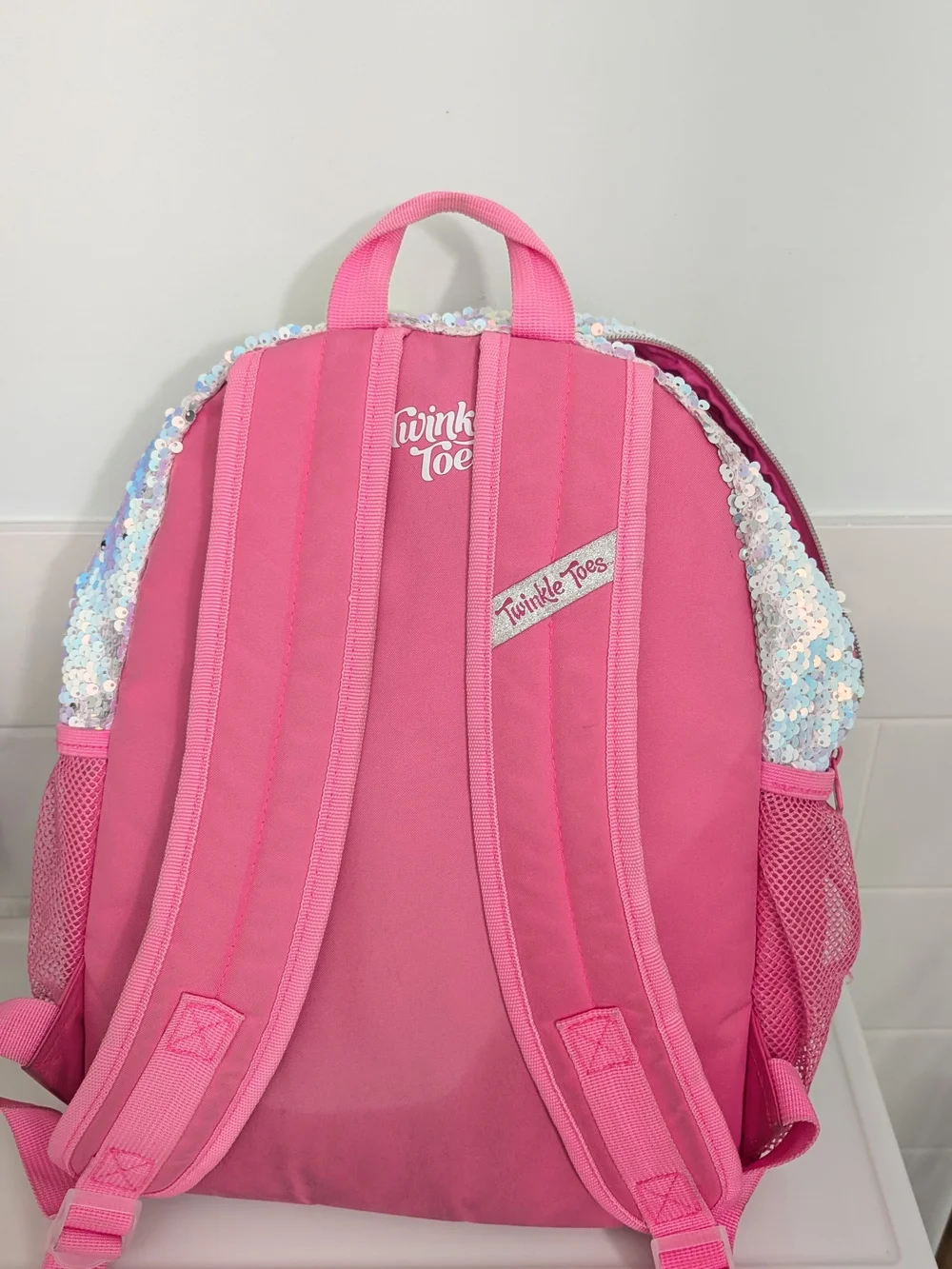 Skechers Kids Multi-Color Plush Cat Backpack w Sequins Twinkle Toes Great Condit